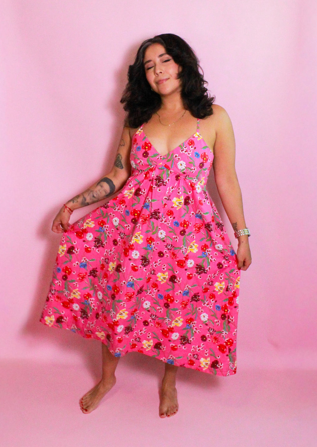 Floral Open Back Dress