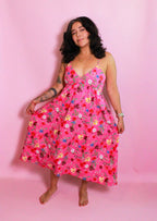 Floral Open Back Dress