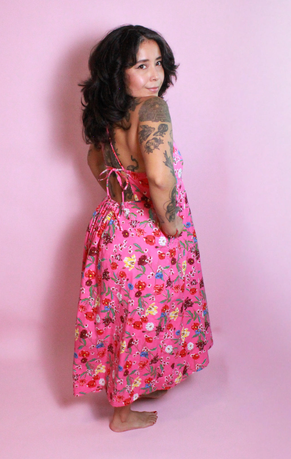 Floral Open Back Dress