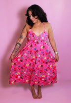 Floral Open Back Dress