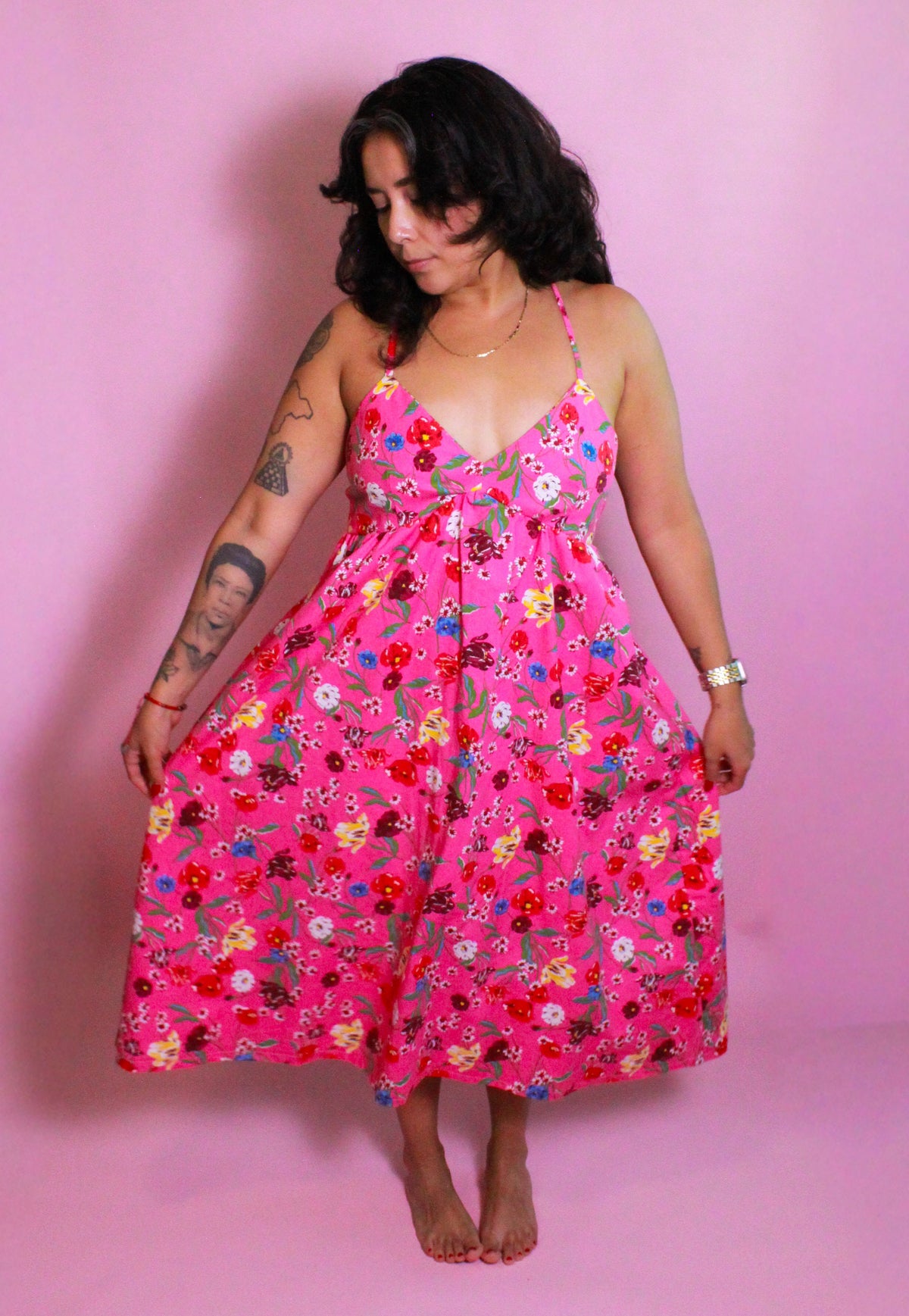 Floral Open Back Dress