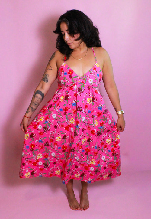 Floral Open Back Dress
