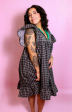 Black Grey Checkered Dress