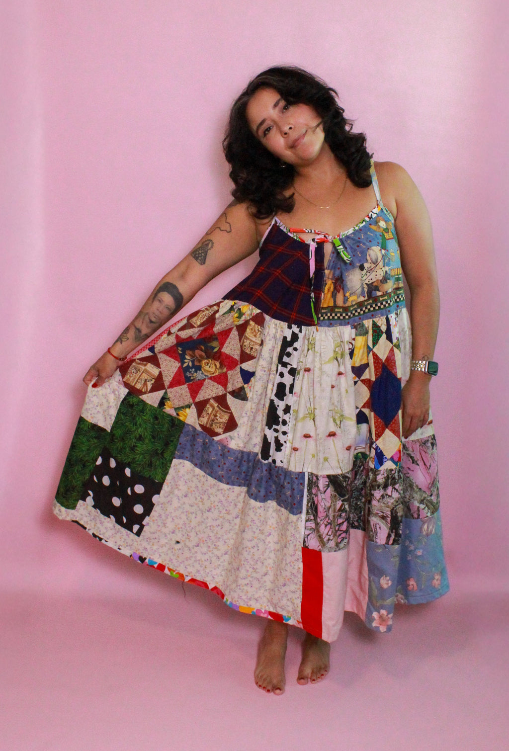 Maxi Tiered Fabric Scrap Dress