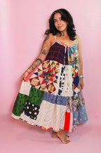 Maxi Tiered Fabric Scrap Dress