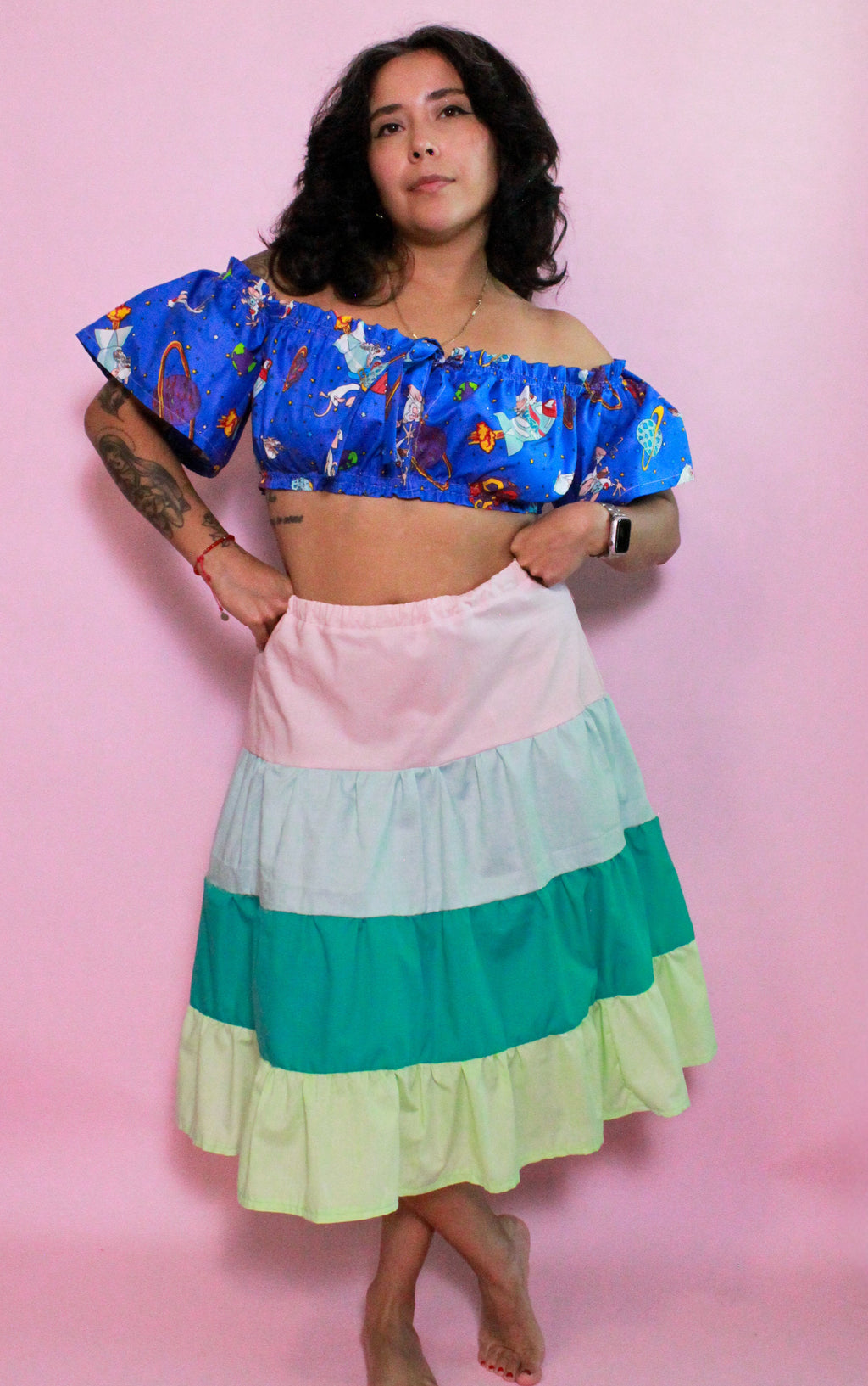 Multicolor Tiered Skirt