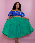 Teal Tiered Skirt