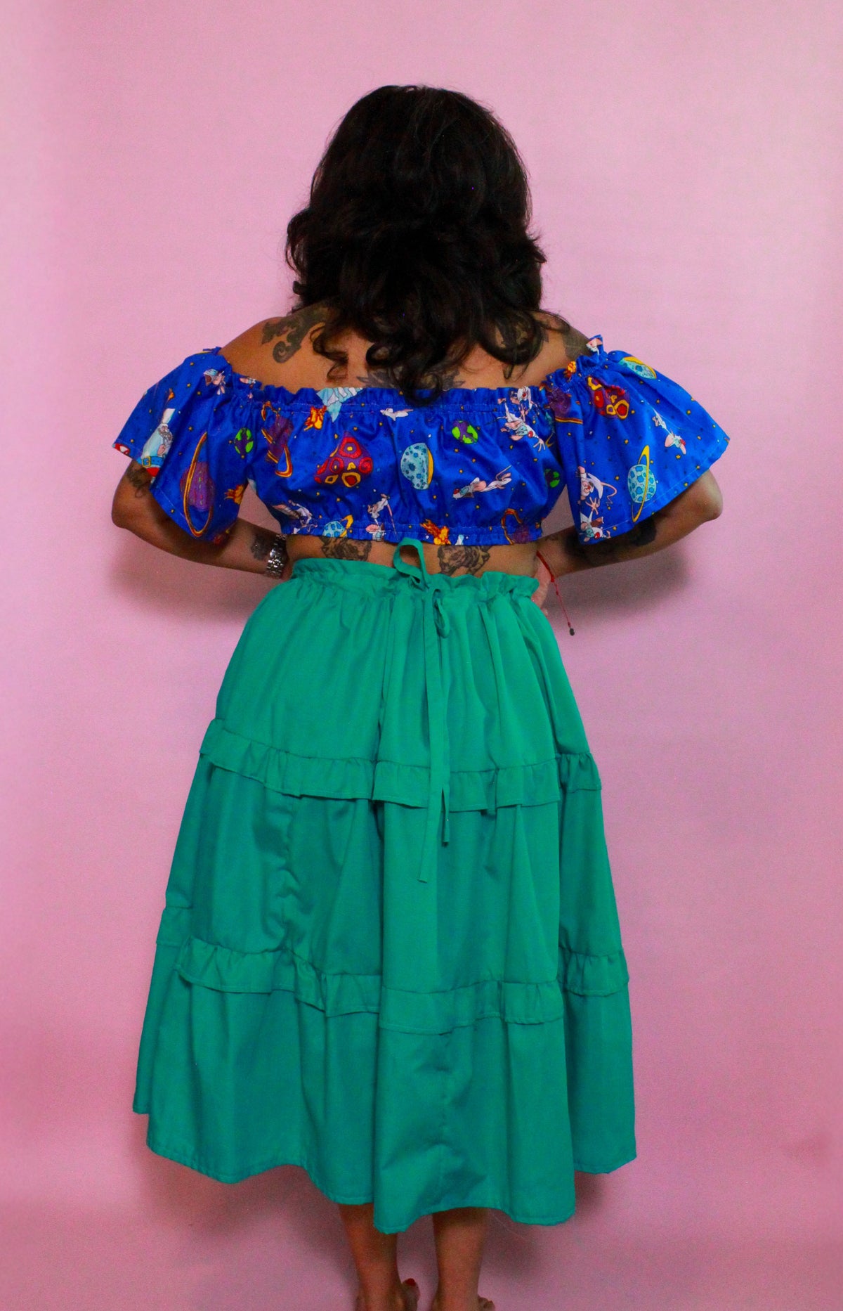 Teal Tiered Skirt