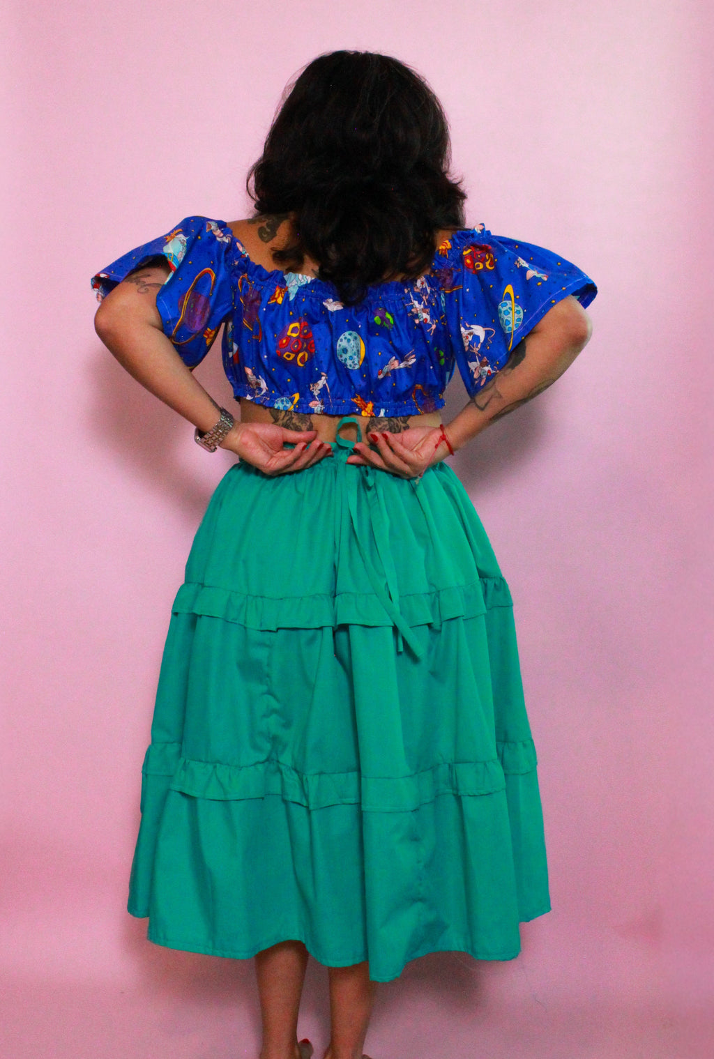Teal Tiered Skirt