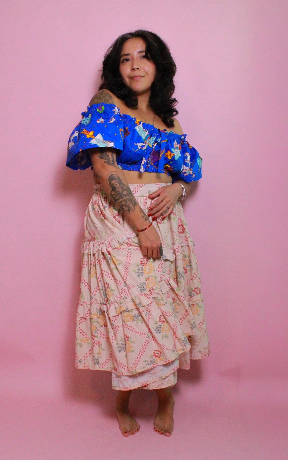 Pink Floral Skirt