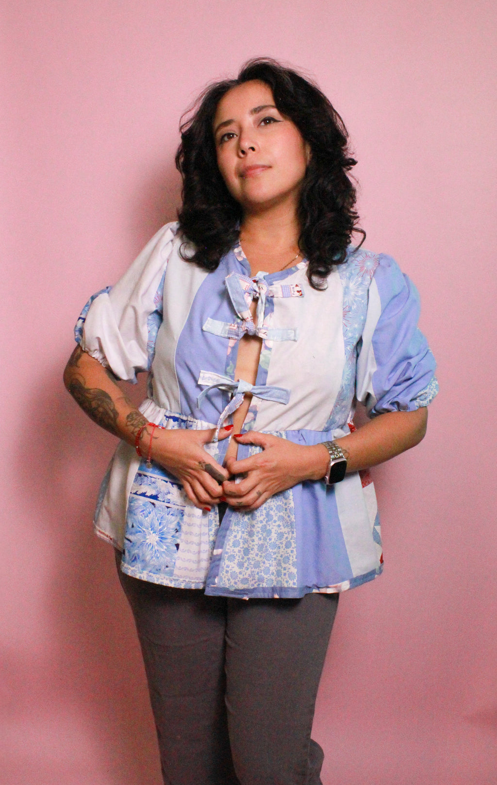 Blue Peplum Top