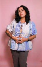 Blue Peplum Top