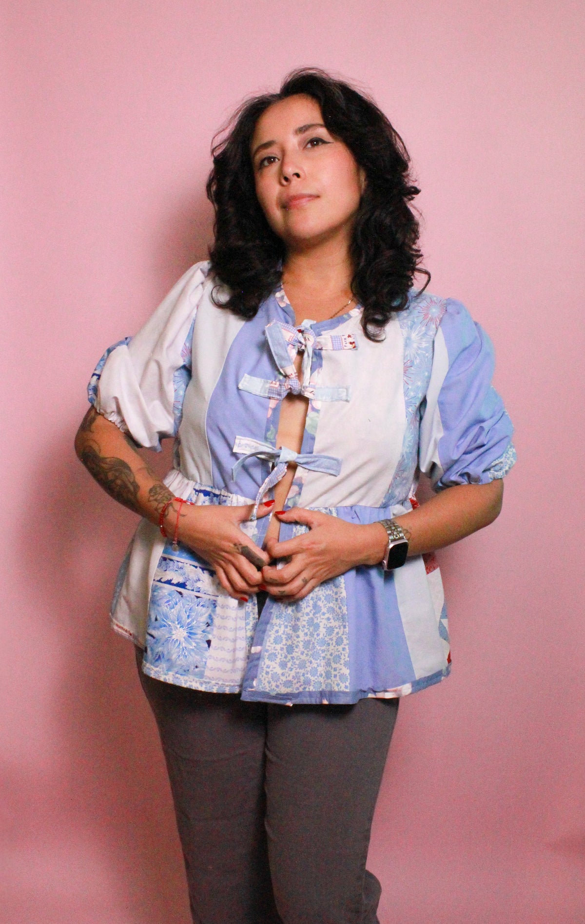 Blue Peplum Top