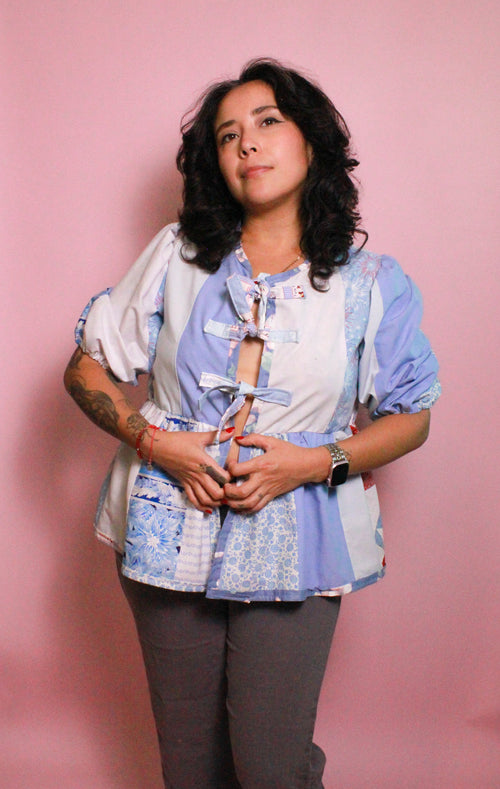 Blue Peplum Top