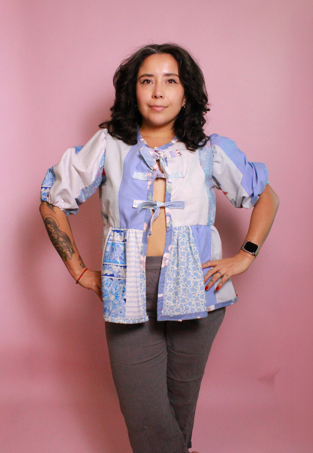 Blue Peplum Top