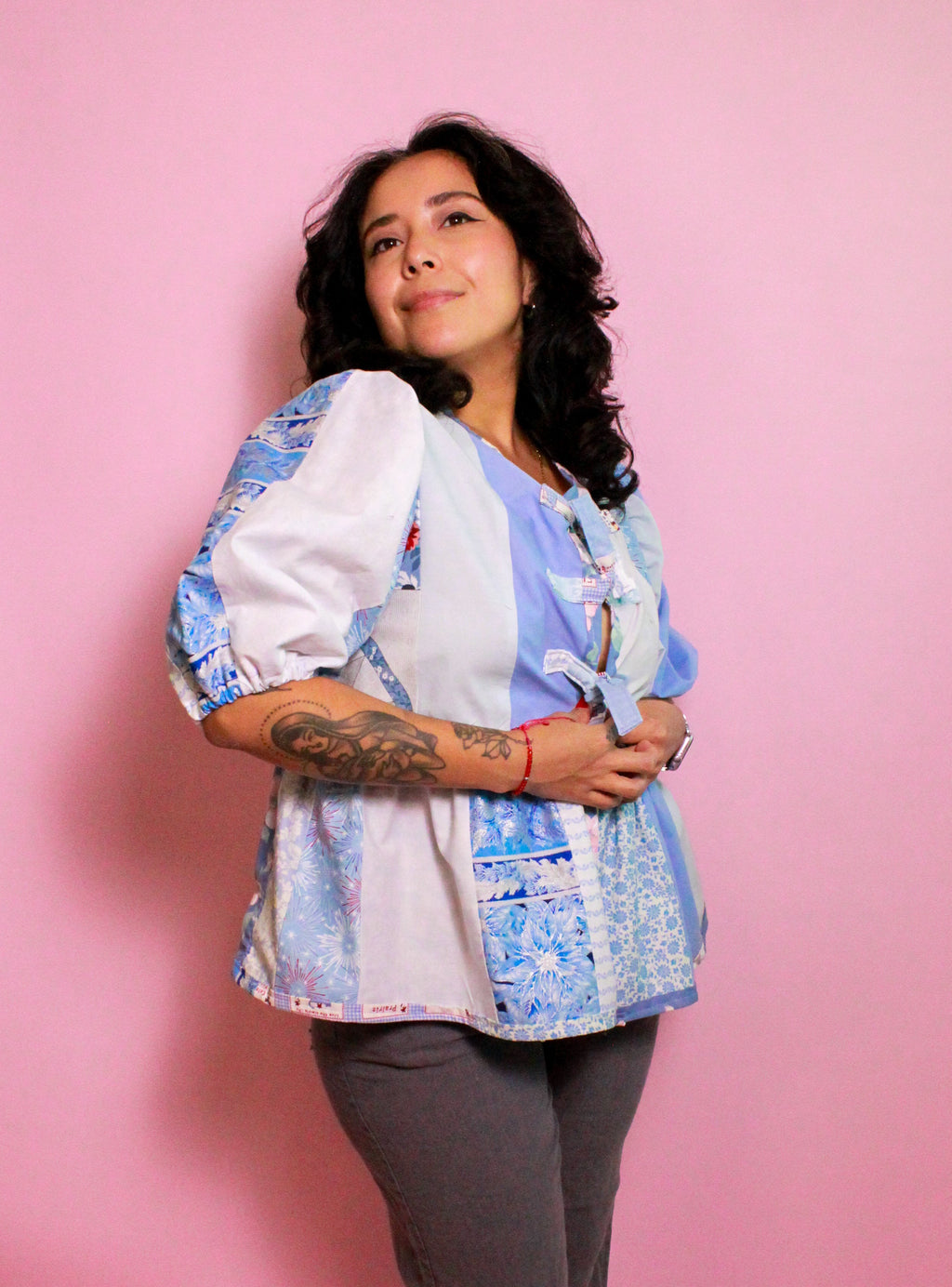 Blue Peplum Top