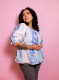Blue Peplum Top