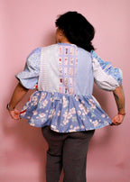 Blue Peplum Top