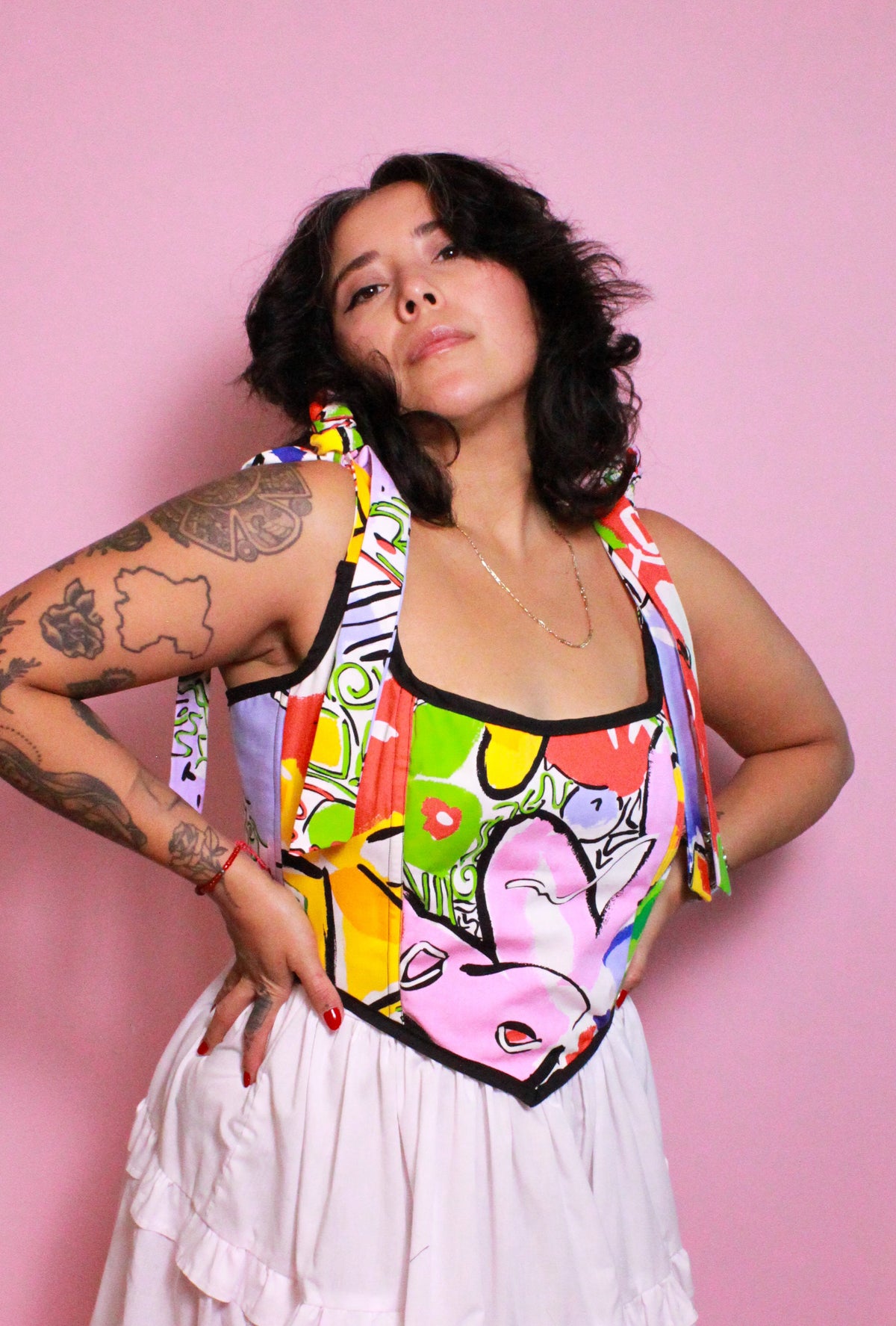 Abstract Corset Top