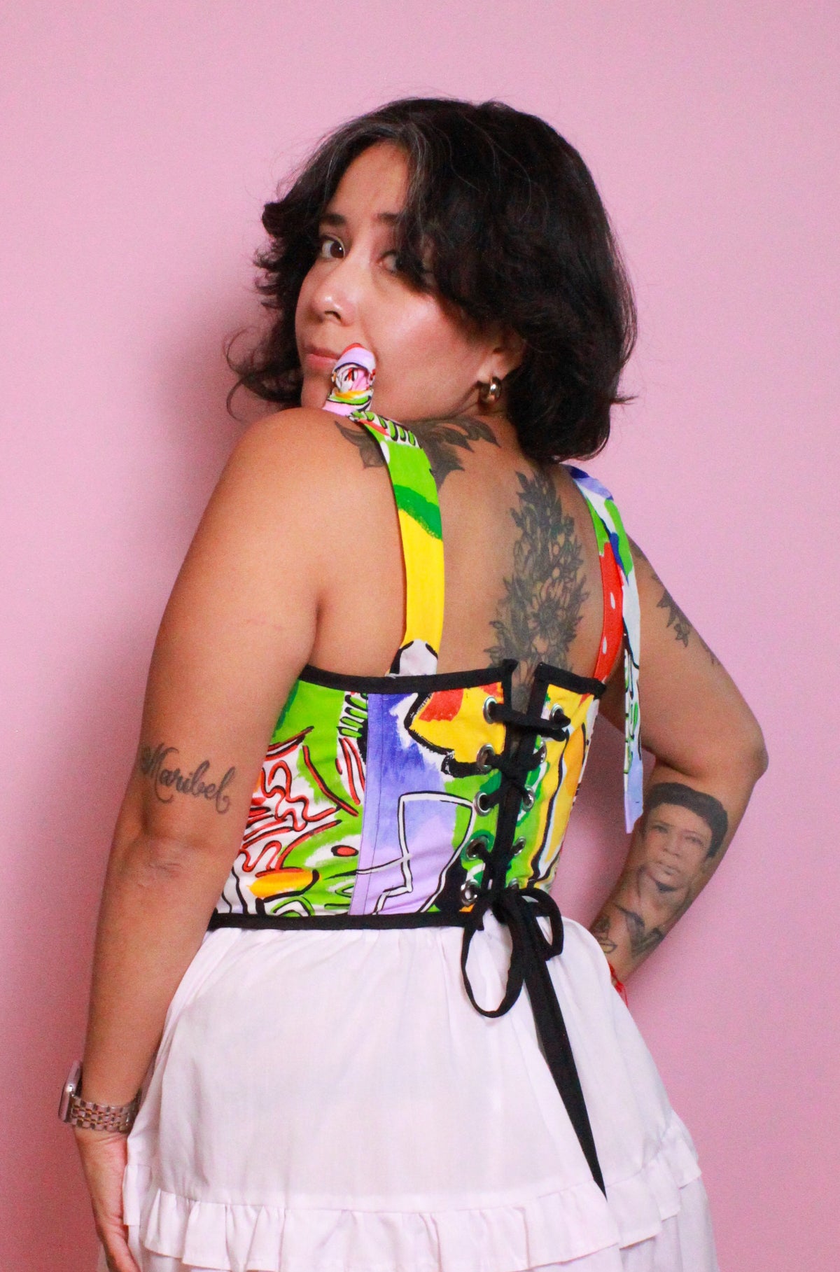 Abstract Corset Top